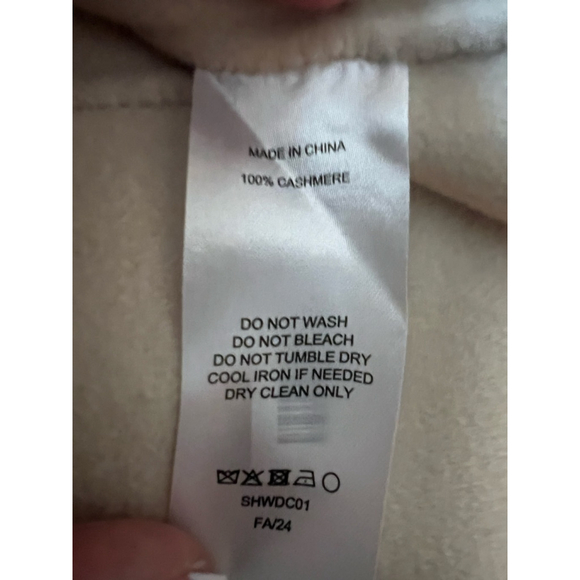 New Women's Quince Ivory 100% Cashmere Double-Faced Wrap Coat M - Picture 6 of 7